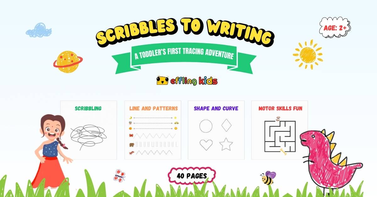 Scribble to writing-Toddler worksheets bundle