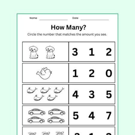 count-and-match-nursery-worksheet
